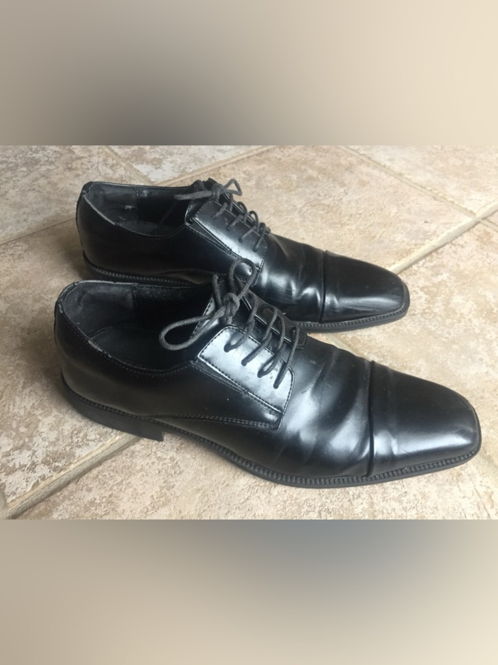 Jarman Signature Series Men's Black Leather Cap-Toe Lace-Up Dress Shoes size 11